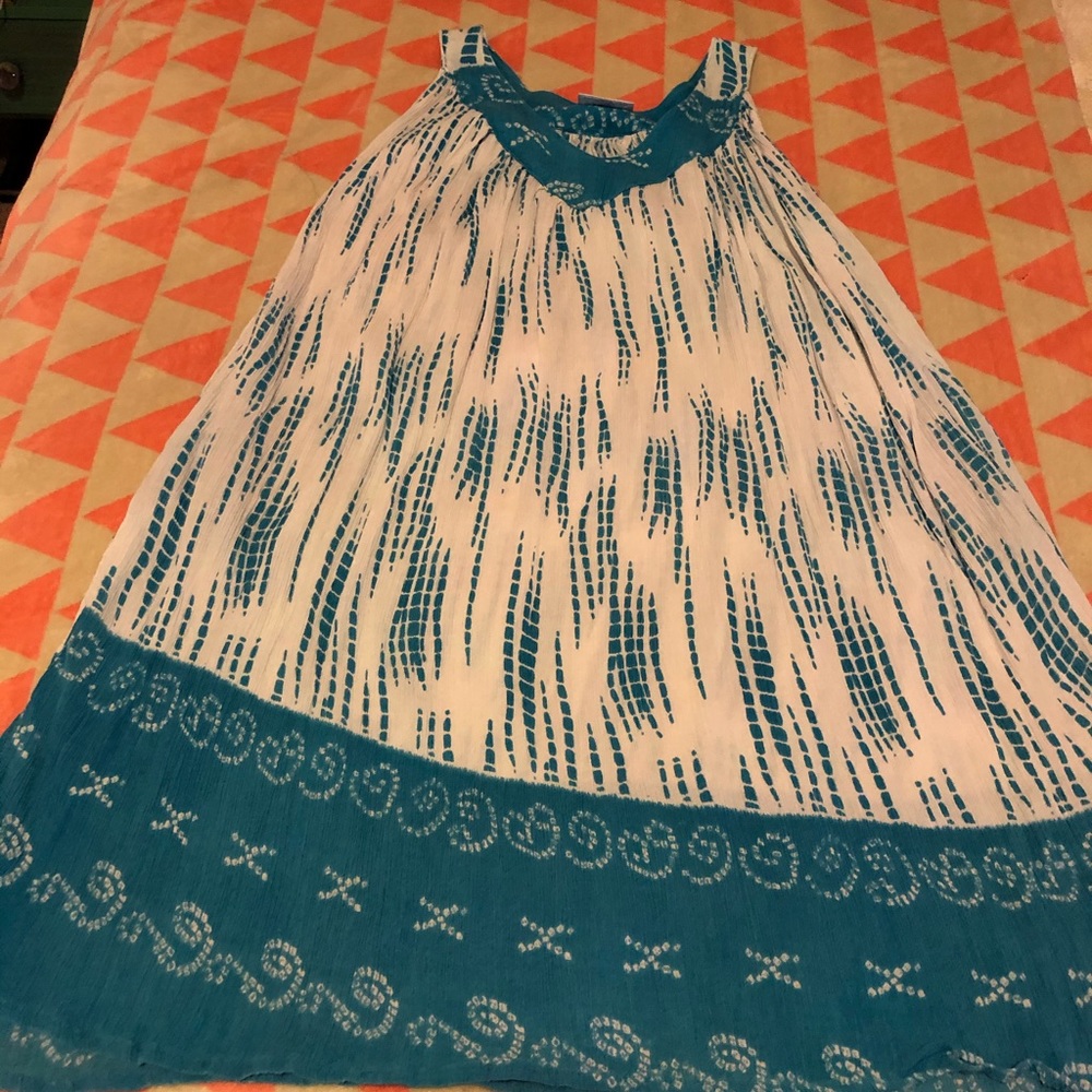 Turquoise and white sundress